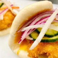 Chicken Bao Bun · Dairy-Free. Mildly spiced. Red onion, daikon, carrot, cucumber, spicy mayo. Make it halal fo...
