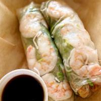 Fresh Roll · Dairy-free, Gluten-free, Vegan optional*. Shrimp, lettuce, cucumber, carrot and  rice noodle...