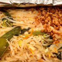 Pad Thai · Gluten- free Dairy-free. Vegan optional* Rice noodle, green onion, beansprout, egg. Topped w...