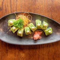 Dragon Roll  · Crabmeat, eel cucumber, topped w/ avocado & unagi sauce