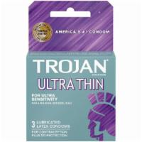 Trojan Ultra Thin Lubricated Condoms - 3 Ct · 