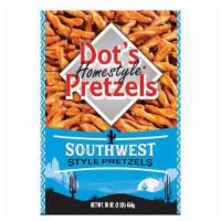 Dot'S Pretzels Southwest - 16Oz · Pretzel twists dusted with our NEW top-secret seasoning blend giving these pretzels a bold, ...