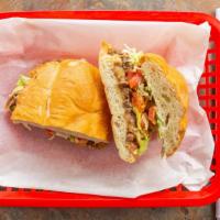 Tortas · Lettuce, tomatoes, cheese, sour cream, beans and avocado. Choice of meat steak, al pastor or...