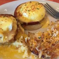 Traditional Benedict · All the way from Manhattan as the legend has it. We start with a toasted wolferman English m...