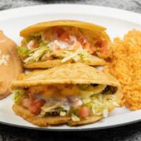 2 Gorditas Combo · Come with your choice of rice and beans or fries and a fountain drink.