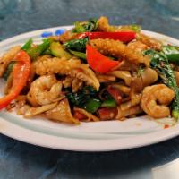 Seafood · Shrimp, crabmeat and squid.