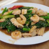 Seafood · Shrimp, crabmeat and squid.