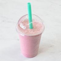 Strawberry Banana · A smoothie made with fresh strawberries banana yogurt and milk.