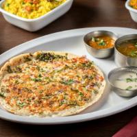 Utta Pam · Vegan and gluten-free. Lentil & Rice Pancake with Sambar and Coconut Chutney.
Topped with fr...