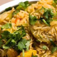 White Rice Biryani · Vegan and gluten-free. Basmati Rice, seasoned with Clove, Bay Leaves, Cinnamon and
Sea Salt....