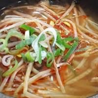 Taro Gukbap · Beef and vegetables are soup-hot spicy.