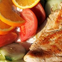 Low Cal Chicken Breast · Grilled Chicken breast.
Served with cottage cheese, hard boiled egg, cucumbers, tomatoes and...