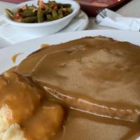 Meatloaf With Mashed Potatoes And Gravy · 