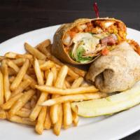 Buffalo Chicken Wrap · Crispy buffalo chicken lettuce tomato cheddar cheese and buttermilk ranch.