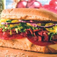 Half Super Hero · Salami, pepperoni, spicy capicola, provolone cheese, red onions, lettuce, banana peppers, or...