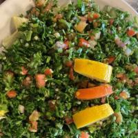 S7 Tabouli Salad 10 Oz · Vegetarian. Parsley, tomatoes, cucumbers, mint, and bulgur wheat, with lemon juice and extra...