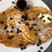Chocolate Chip Pancake (3) · Served with warm syrup and butter.