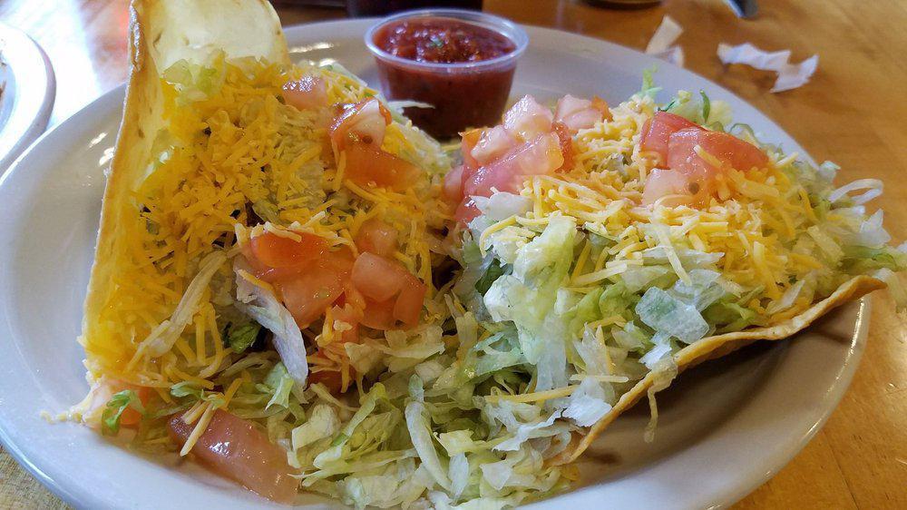 Taco Platter (2) · Flour tacos (fried or soft shell) with beef, chicken or combo and topped with lettuce, tomato and cheese.