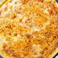 Cheese The Day Pizza · Fresh tomato sauce, shredded mozzarella and extra-virgin olive oil baked on a hand-tossed do...