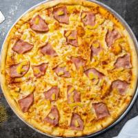 Hawaiian Delight Pizza · Pineapples, ham and mozzarella cheese baked on a hand-tossed dough