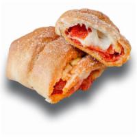 Pepperoni Calzone · Pizza sauce, pepperoni, and our cheese mix.