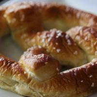 Jumbo Soft Pretzel · A huge salted pretzel and a side of cheese for dipping