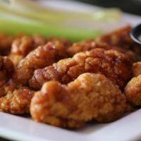 Boneless Wings (3P) · Lightly breaded, boneless and all sauced up with your choice.