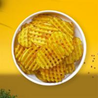 Waffle Fries · (Vegetarian) Idaho potatoes sliced in an alternating waffle pattern, fried until golden brow...