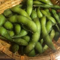 Edamame · Lightly salted boiled soybeans in pod.