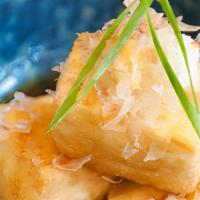 Age Tofu · Deep fried tofu with tempura sauce.