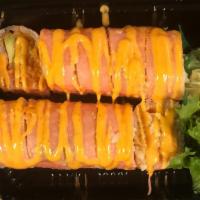 Sakura Roll · Inside: spicy tuna,spicy salmon, lobster salad, avocado. Outside: soybean paper.