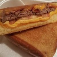 The Bacon Burger Grilled Cheese · American and Aged Sharp Cheddar cheeses with a 3 oz. fresh ground beef patty, Applewood baco...
