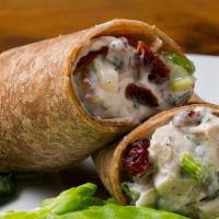 Chicken Salad Wrap · Pasture raised chicken breast with mayonnaise, celery, green onion and dried Cranberries on ...