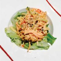 Spicy Crab Salad · Spicy crab over fresh lettuce and cucumber, drizzled with spicy mayo.