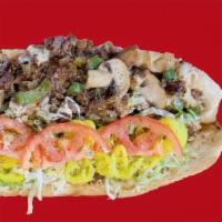Half Philly Steak & Cheese (8 In) · Ribeye Steak, Mozzarella-Provolone Cheese, Grilled Onion, Mushroom & Green Peppers, Topped w...