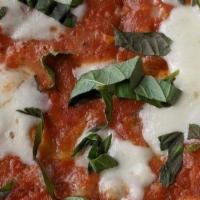 Margherita · Tomato sauce fresh mozzarella cheese fresh basil.