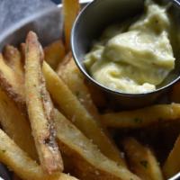 Truffle Fries · Special. Hand cut fries tossed in truffle oil parmigiano cheese and parsley. Served with a s...