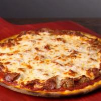 The Heavyweight Pizza · Pizza Sauce, Extra Cheese, Extra Sausage and Extra Pepperoni.