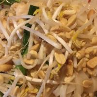 Chicken Pad Thai · Rice noodle stir-fried with bean sprouts, eggs, green onions and carrots with your choice of...