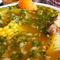 Caldo De Pata De Res · beef guatemalan style soup.