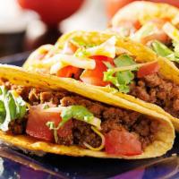 Beef Sujuk Taco · SUJUK is a Mediterranean spice mix added to minced beef, like Chorizo, on a double corn tort...