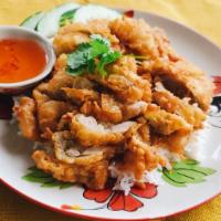 Kao Gai Tod · Fried battered chicken and sweet chili sauce.