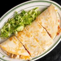 Bacon Chicken Ranch Quesadilla · Grilled Chicken, bacon, diced tomatoes, ranch & cheddar cheese