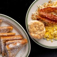 Country Breakfast · 3 Eggs, choice of meat, 3 french or cakes, toast