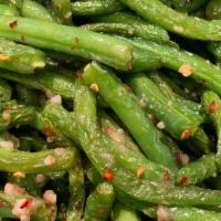 Spicy Green Beans 🌶️ · Served with white rice