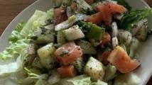 Lebanese Salad · Vegetarian. Fresh romaine lettuce, tomatoes, onions, cucumber, parsley, blended with La Kabo...