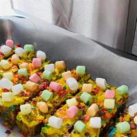 Hemp Oil Infused White Chocolate Dipped Fruity Pebble Bar  · Our fruity pebble cereal bars contains vanilla infused extract, fruity pebble cereal and  fl...