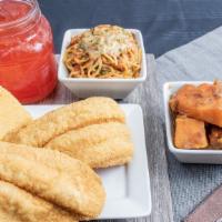 Catfish Dinner (2 Pcs)  · Fried golden brown and delicious catfish fillets in our special cornmeal breading mix. Inclu...