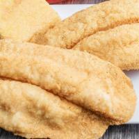 Tilapia (1 Piece) · Fried golden brown and delicious tilapia fillet in our special cornmeal breading mix.