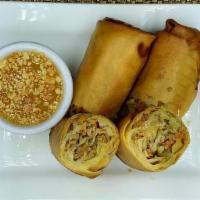 Egg Rolls · Fried wraps stuffed with bean thread noodles. . Egg rolls can’t be made GF or V. . Egg roll ...